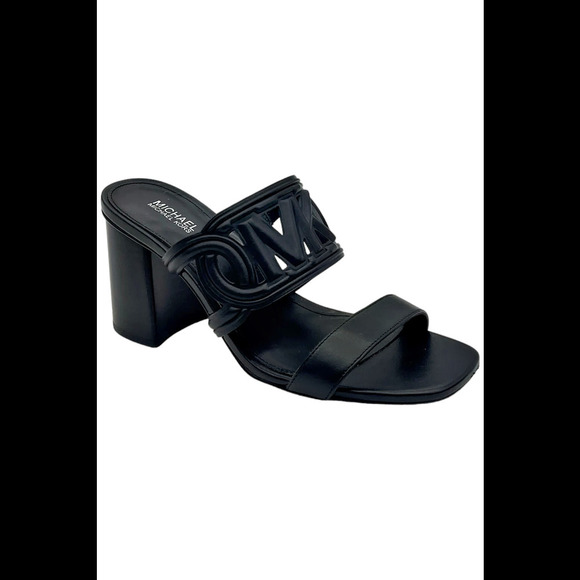 Michael Kors Womens Alma Heeled Sandals Black Leather - Medium - Picture 1 of 3